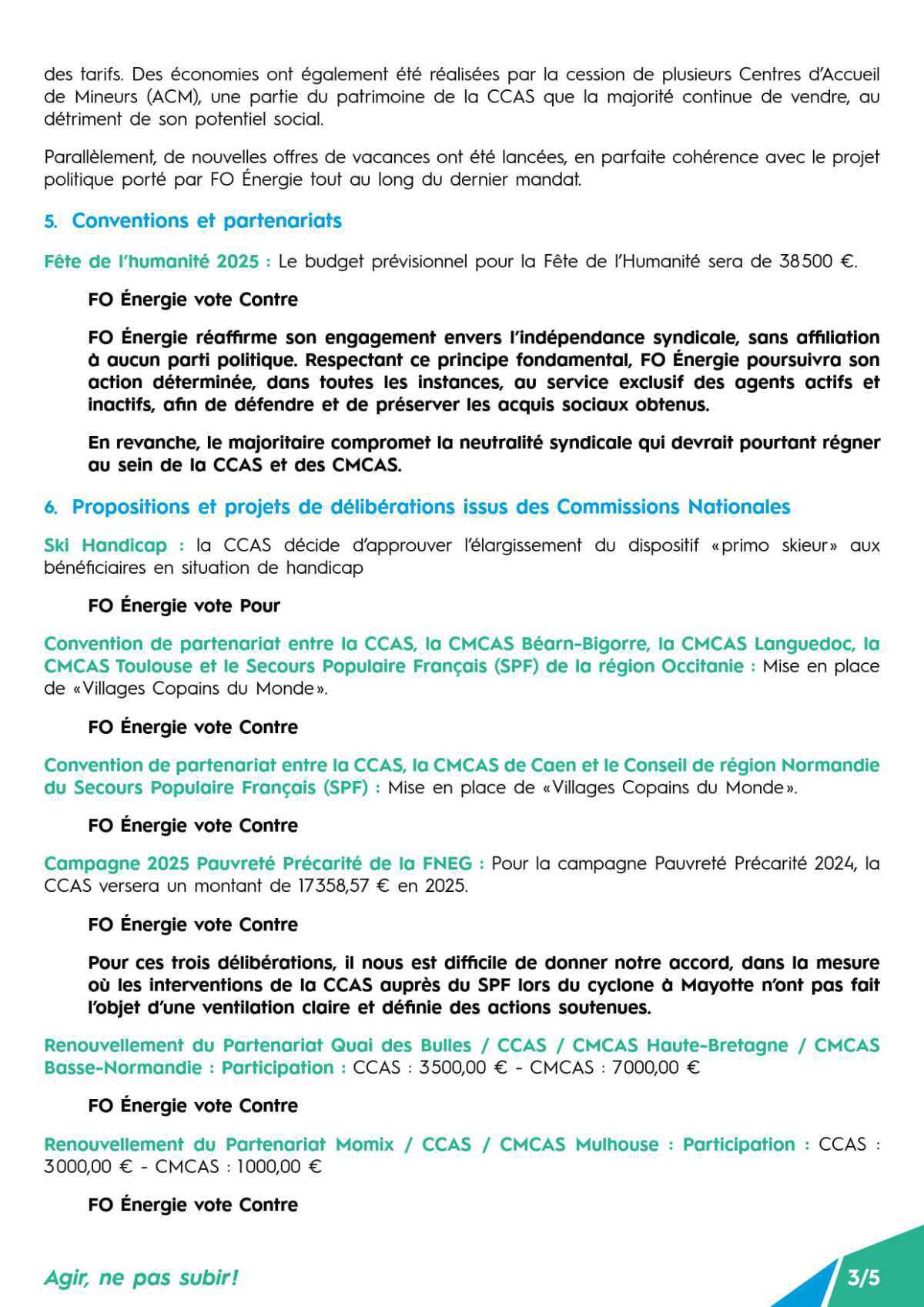 [CCAS] CR Conseil d’Administration du 02 juillet 2025