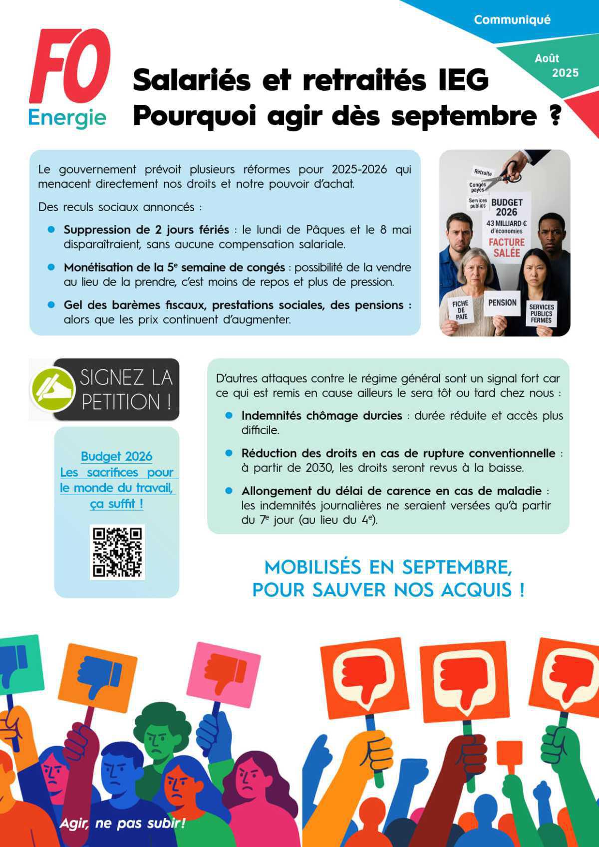 [Salariés et retraités IEG] Pourquoi agir dès septembre ?