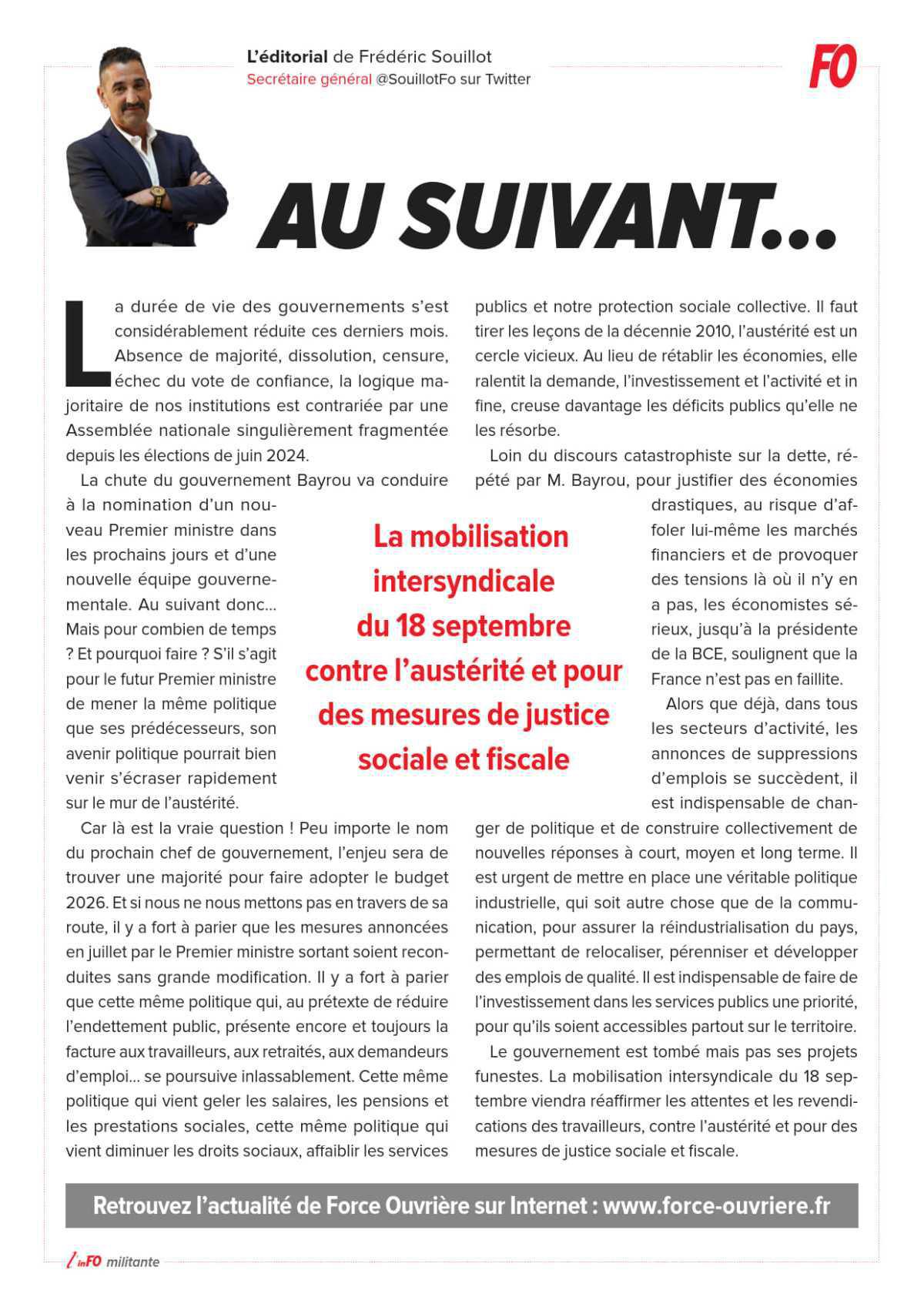 L’édito de Frédéric Souillot - Au suivant