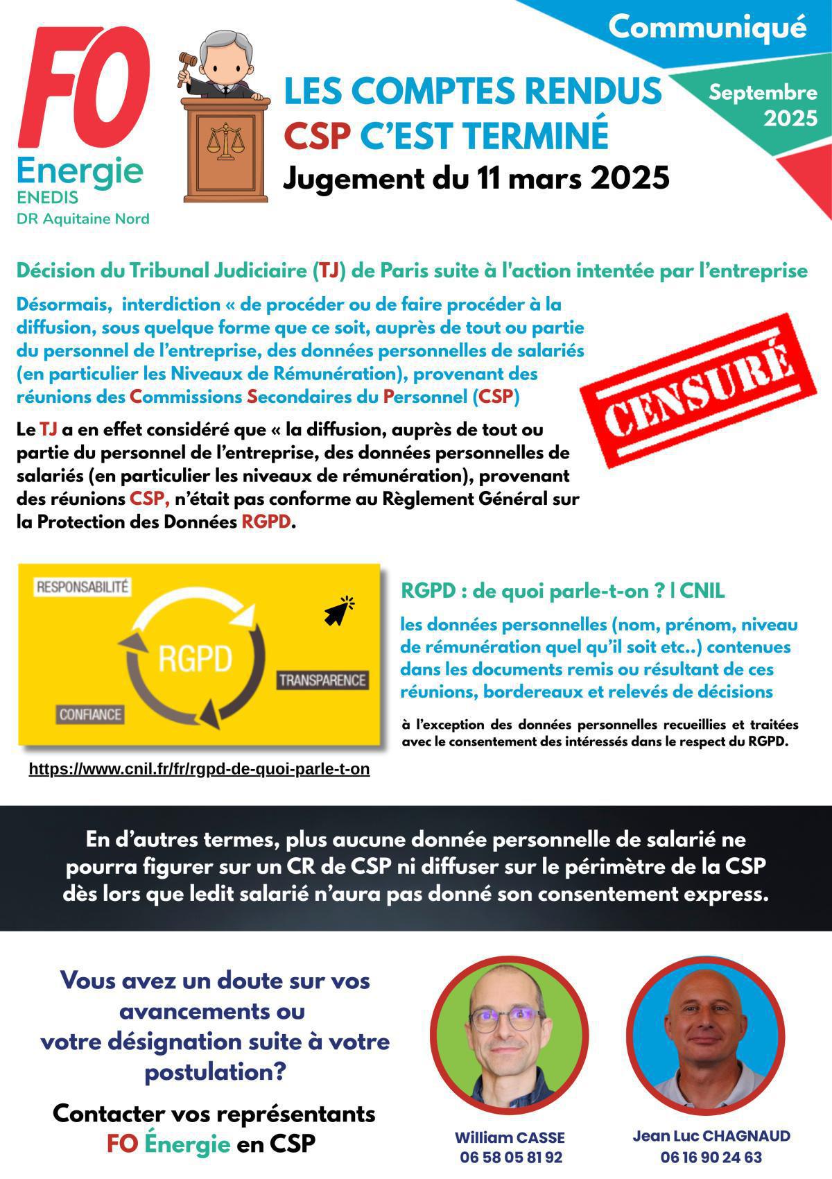 [FO Energie AQN] Les comptes rendus CSP c'est terminé