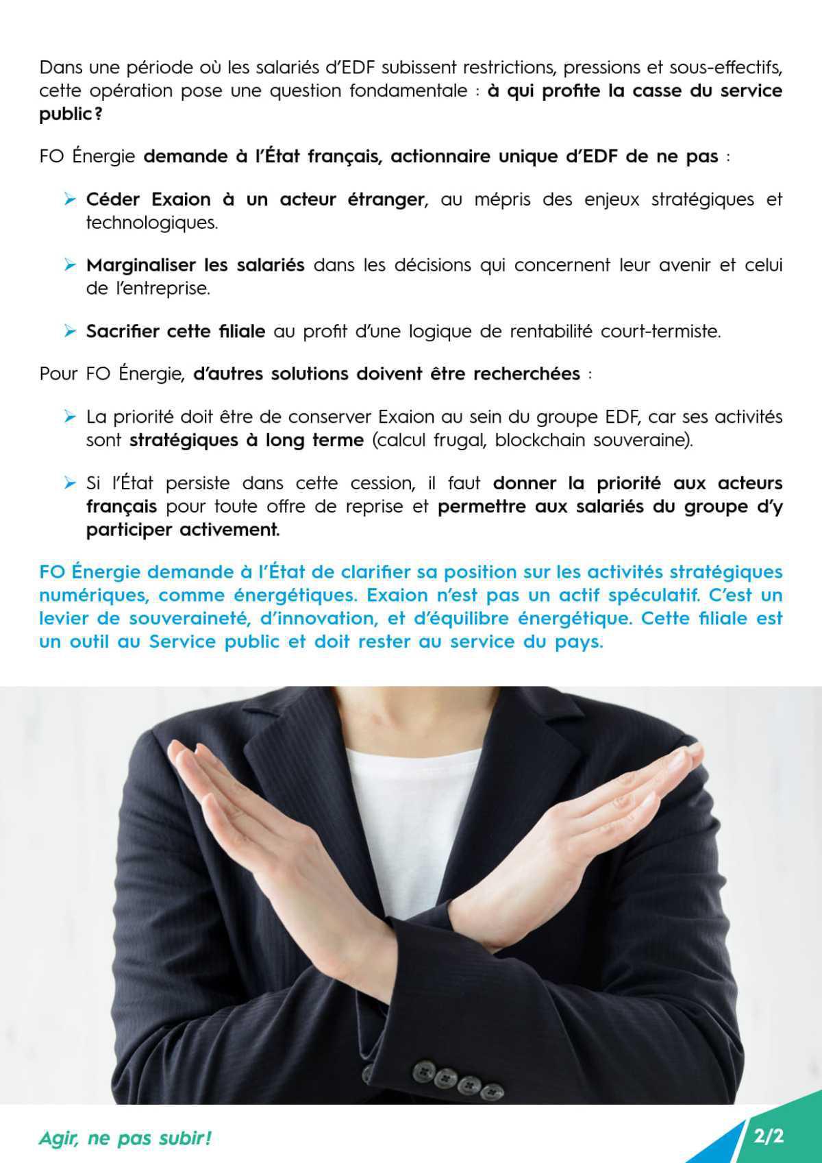 Cession d’Exaion - L’État et EDF doivent privilégier l’intérêt général