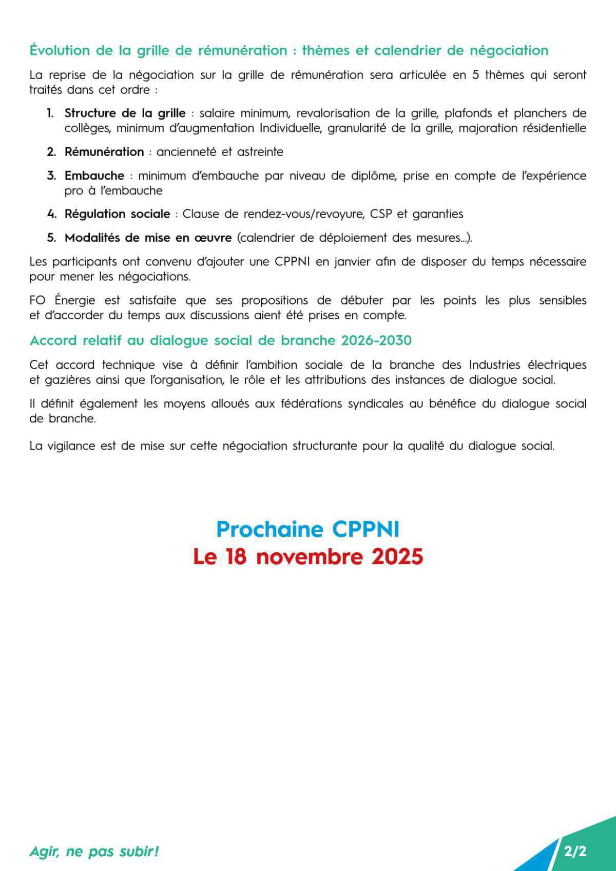 CPPNI Branche des IEG - Séance du 23 octobre 2025 - Négociations au sein de la Branche des IEG