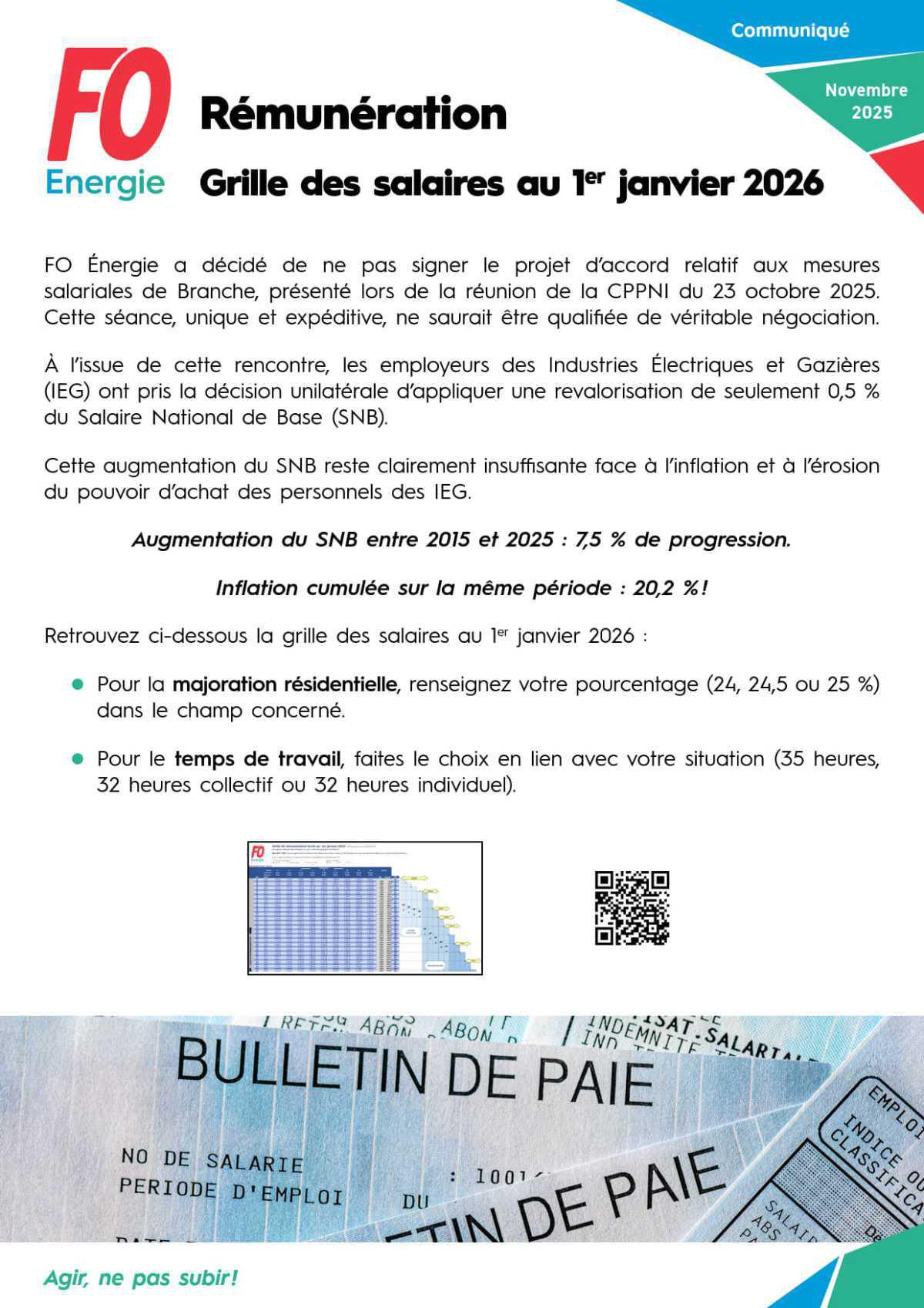 [Rémunération] Grille des salaires au 1er janvier 2026