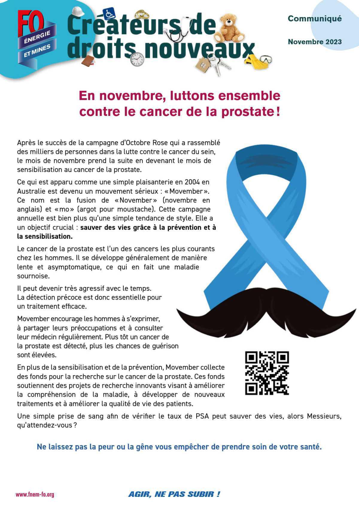 Movember 2025 – Prévention, solidarité, action - FO Énergie s’engage