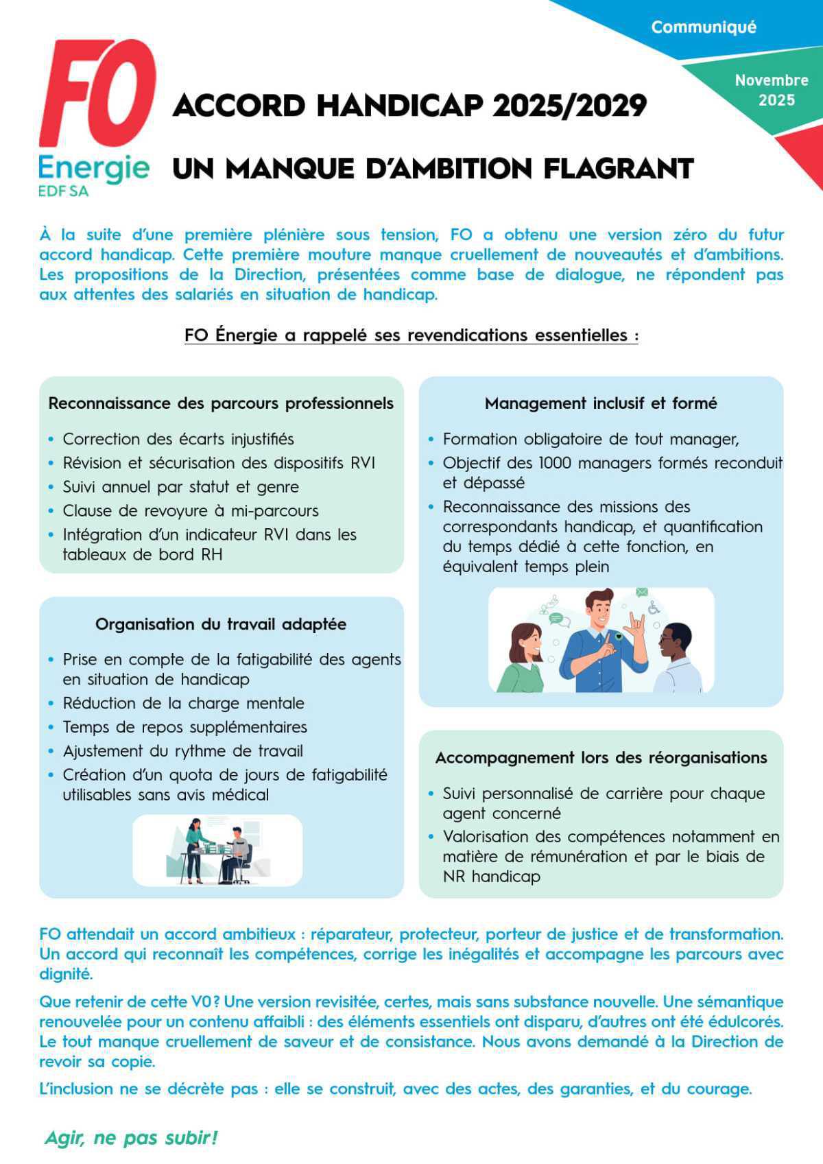 [EDF SA] Accord Handicap 2025/2029 - Un manque d’ambition flagrant Voir l'image agrandie [EDF SA] Accord Handicap 2025/2029 : un manque d’ambition flagrant