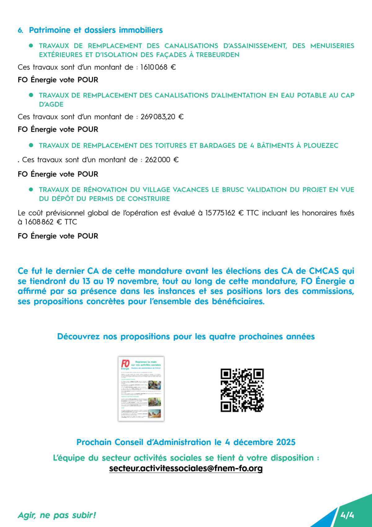 Conseil d’Administration de la CCAS séance du 6 novembre 2025