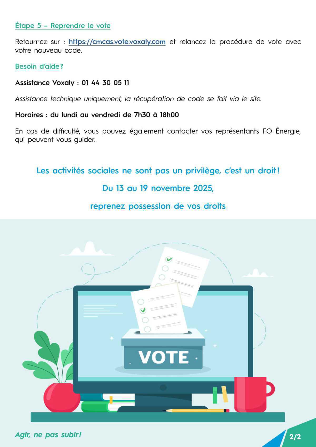 [Élections CMCAS 2025] En cas de perte de votre courrier de vote et comment voter par internet ?