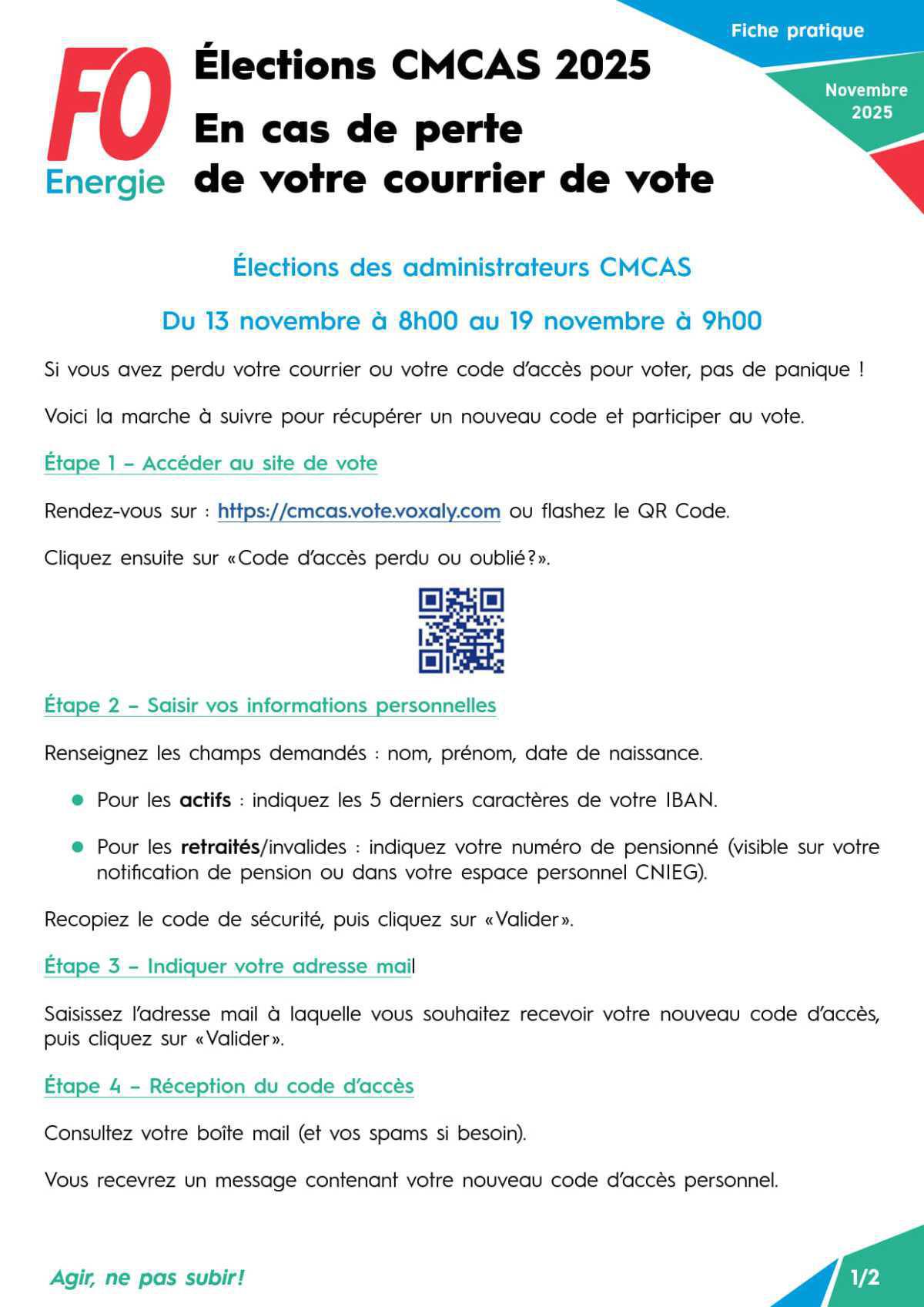 [Élections CMCAS 2025] En cas de perte de votre courrier de vote et comment voter par internet ?