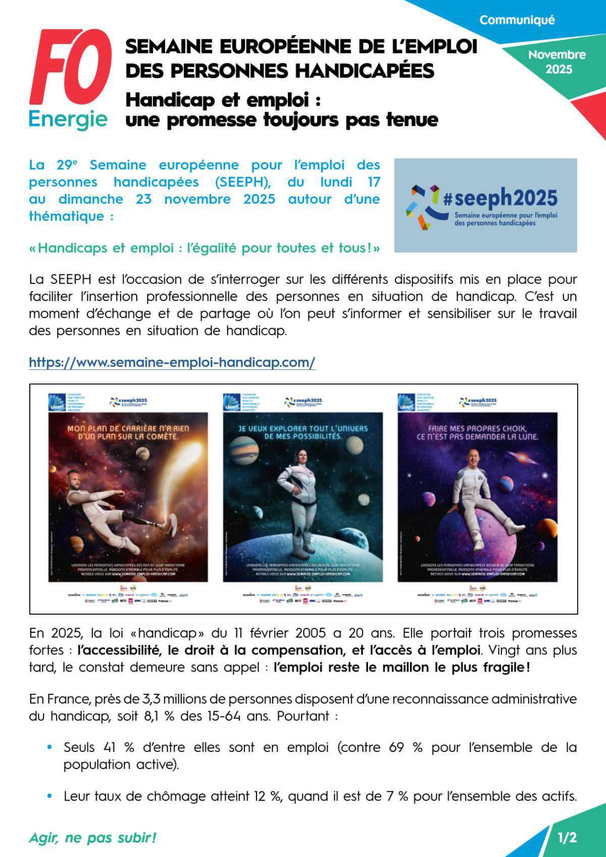 Semaine européenne de l’emploi des personnes handicapées - Une promesse toujours pas tenue