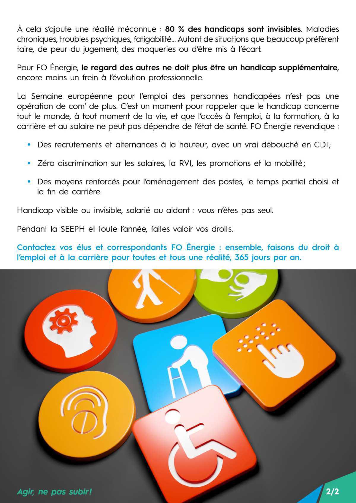 Semaine européenne de l’emploi des personnes handicapées - Une promesse toujours pas tenue