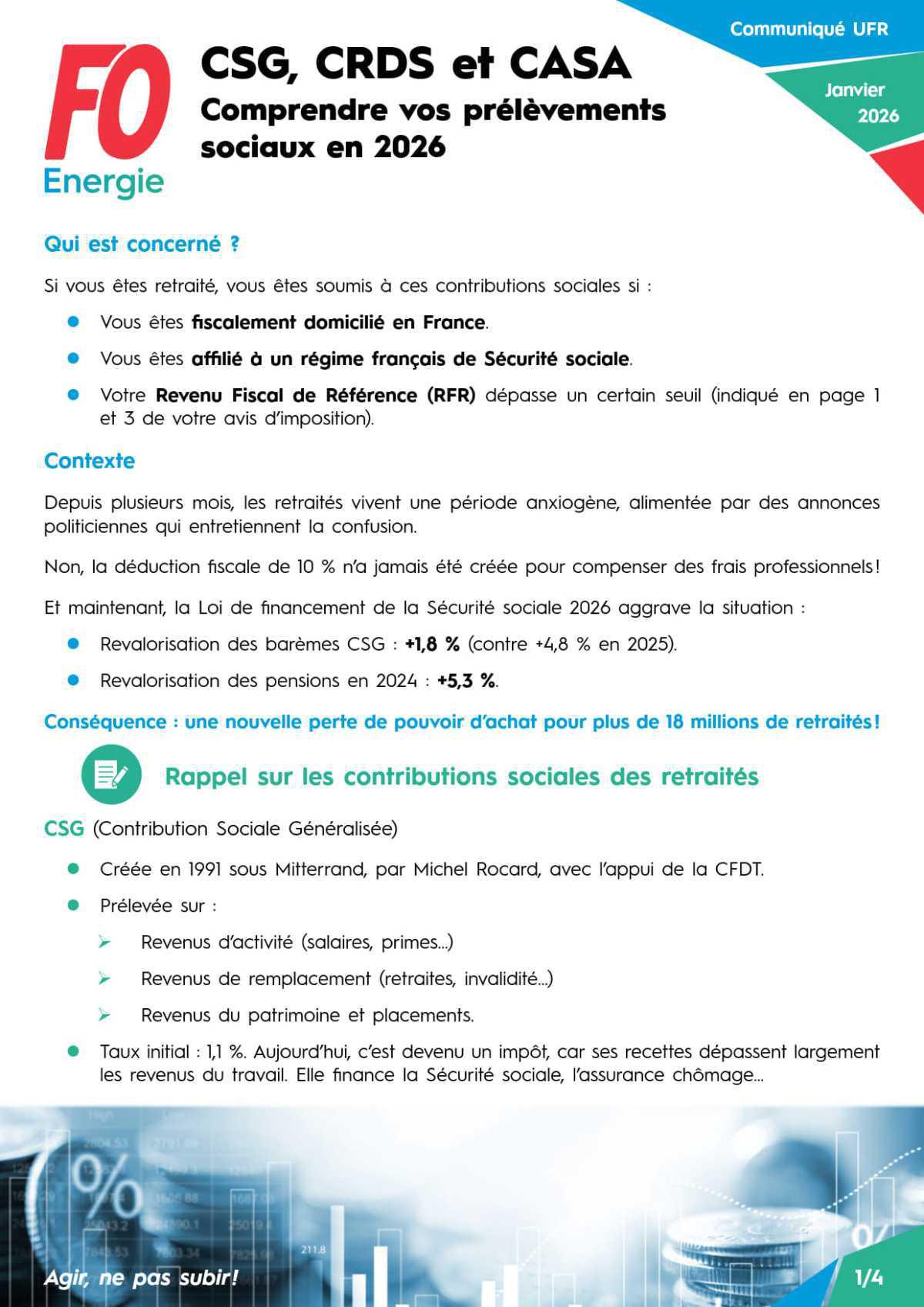 [UFR] CSG, CRDS et CASA - Comprendre vos prélèvements sociaux en 2026