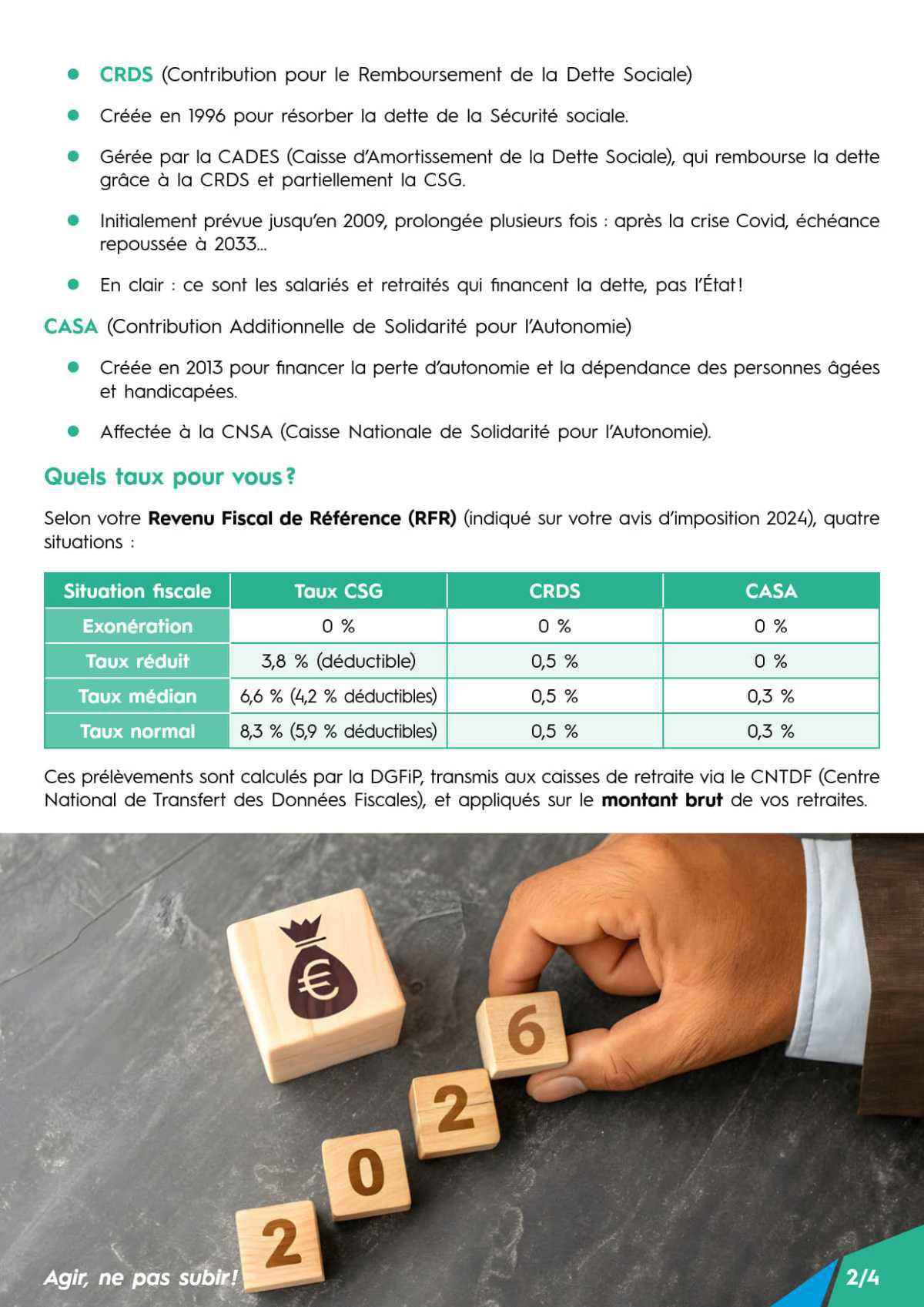 [UFR] CSG, CRDS et CASA - Comprendre vos prélèvements sociaux en 2026