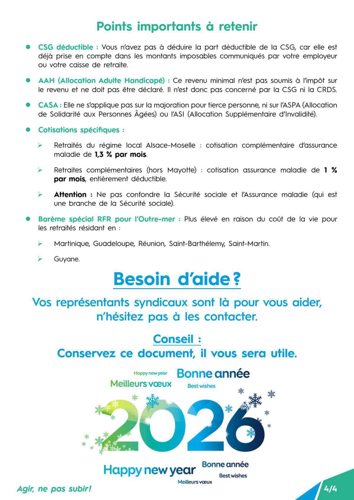 [UFR] CSG, CRDS et CASA - Comprendre vos prélèvements sociaux en 2026