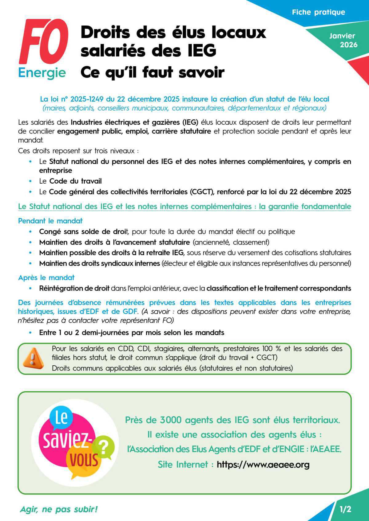 Droits des élus locaux salariés des IEG - Ce qu’il faut savoir