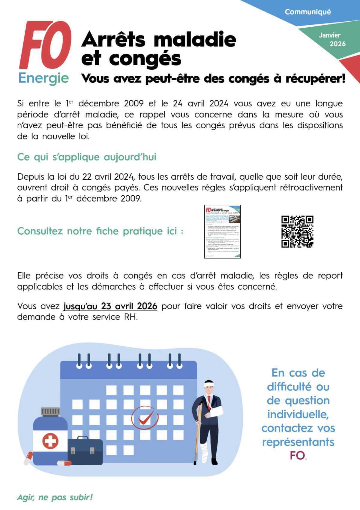 [Arrêts maladie et congés] Vous avez peut‑être des congés à récupérer