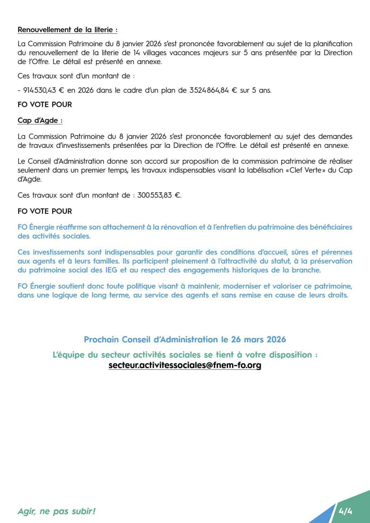 Conseil d’Administration de la CCAS séance du 15 janvier 2026