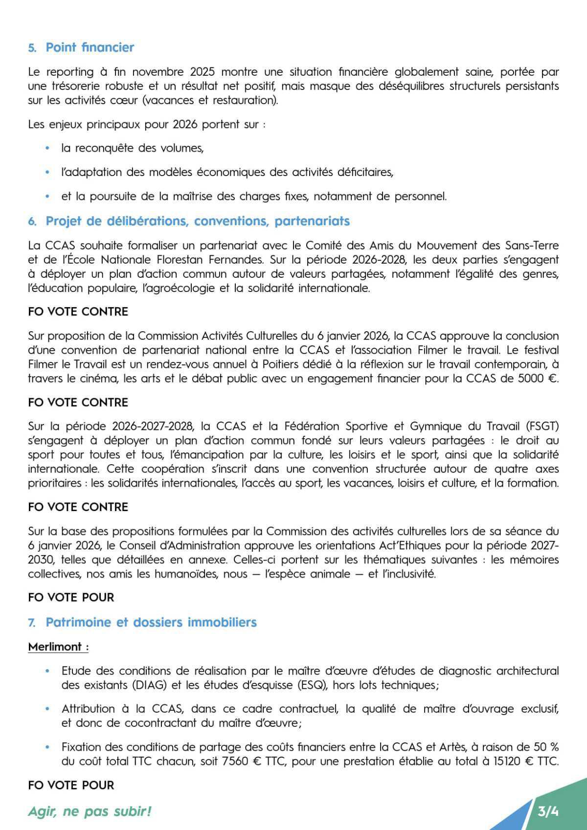 Conseil d’Administration de la CCAS séance du 15 janvier 2026