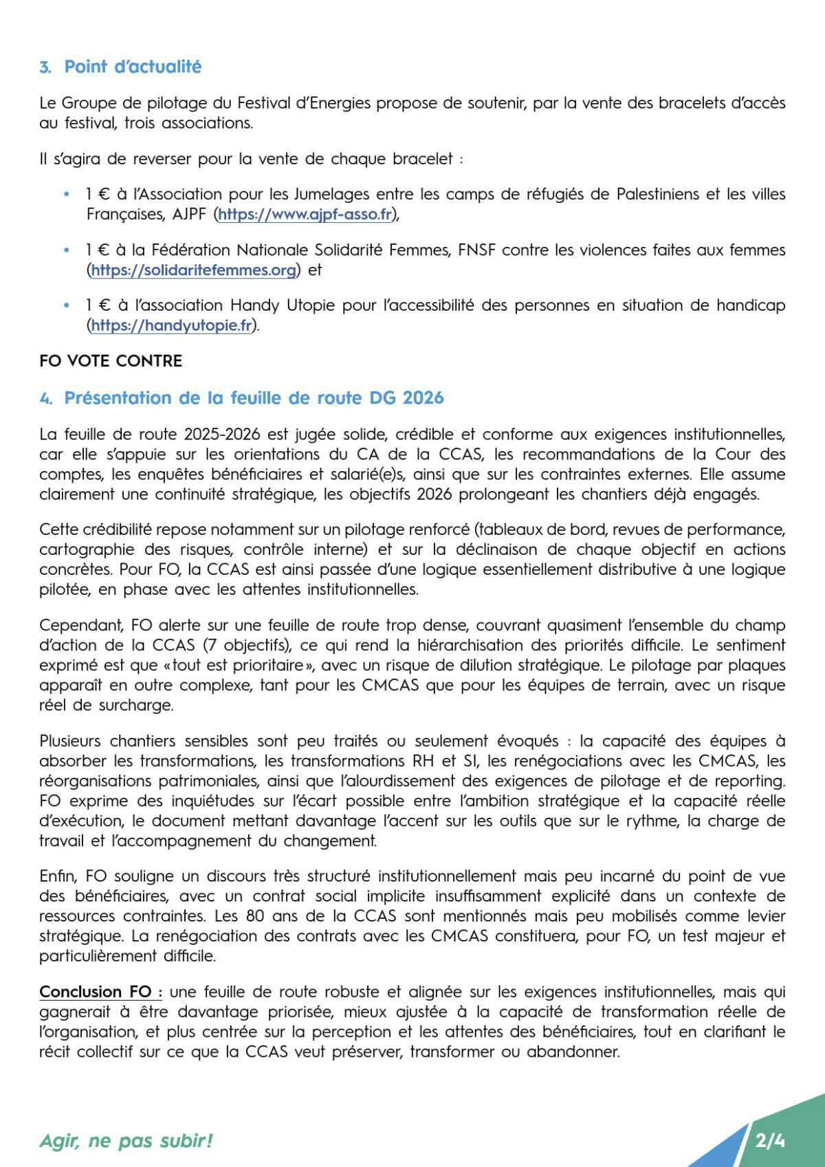 Conseil d’Administration de la CCAS séance du 15 janvier 2026
