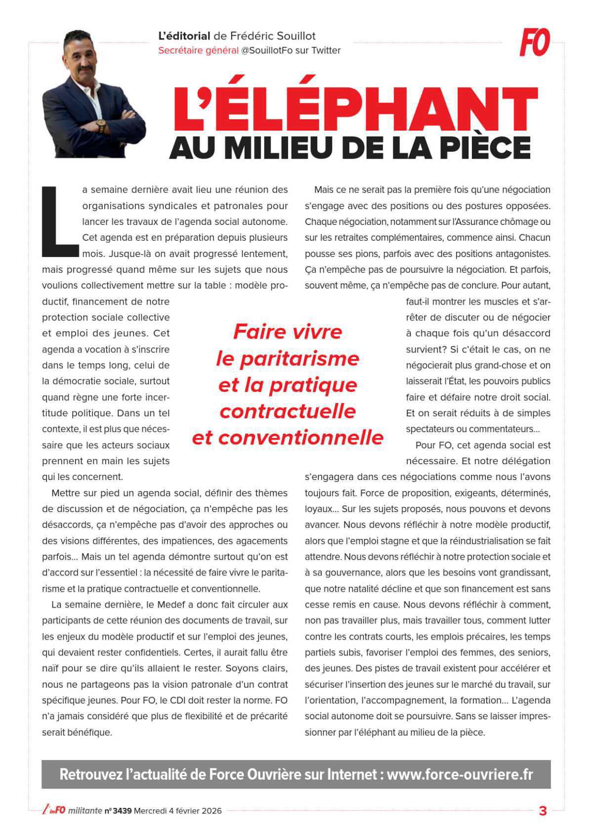 L’édito de Frédéric Souillot – L’éléphant au milieu de la pièce