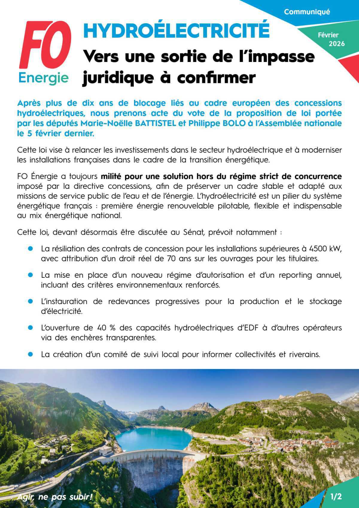 [Hydroélectricité] Vers une sortie de l’impasse juridique à confirmer
