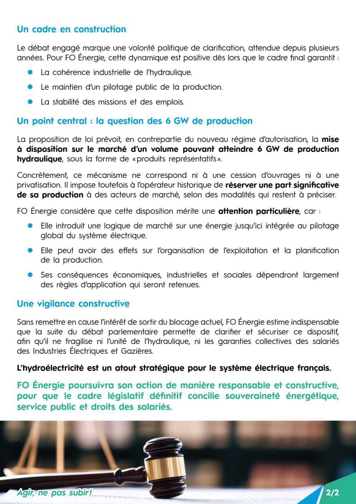 [Hydroélectricité] Vers une sortie de l’impasse juridique à confirmer