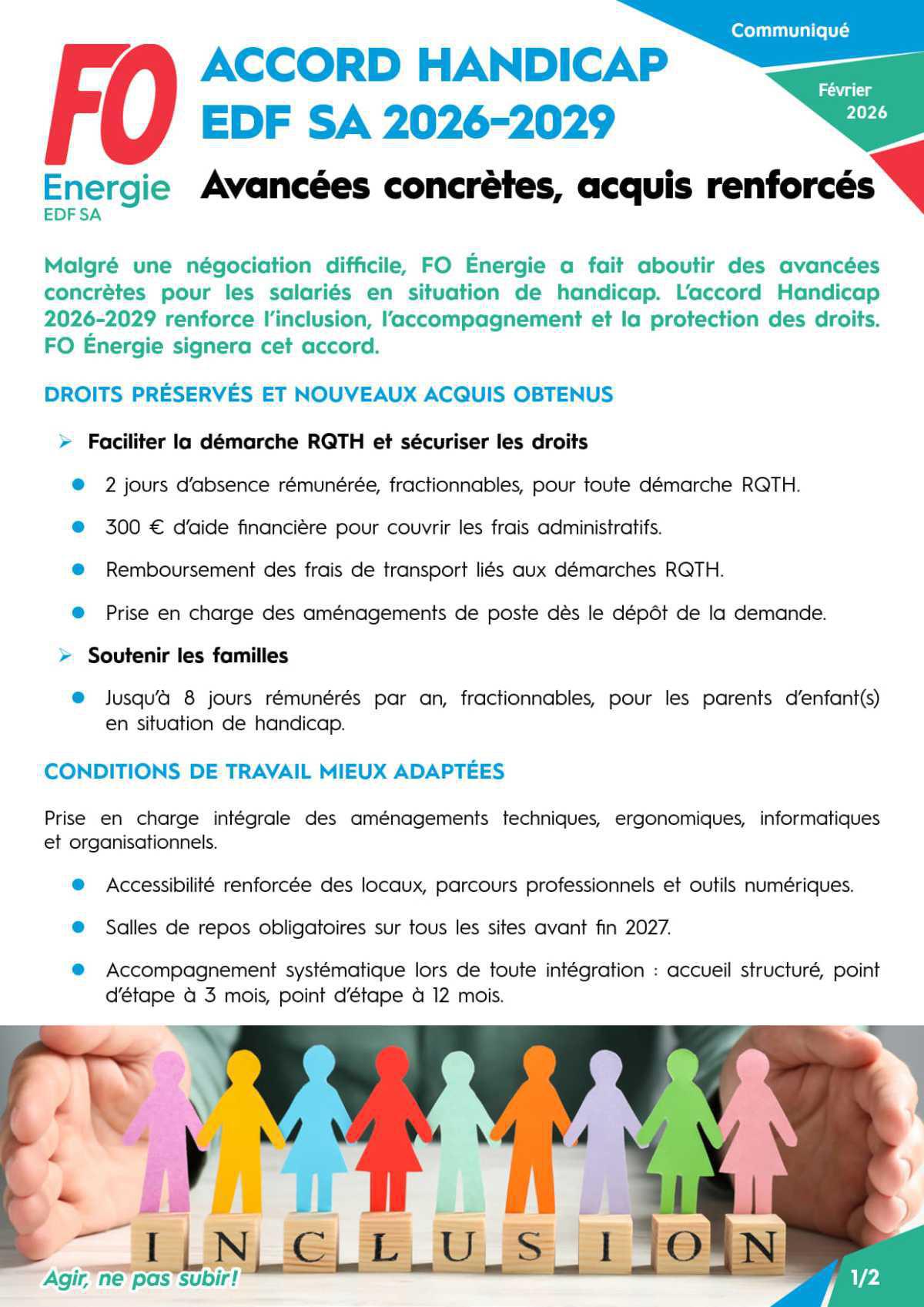 [EDF SA] Accord Handicap 2026-2029 – Avancées concrète, acquis renforcés