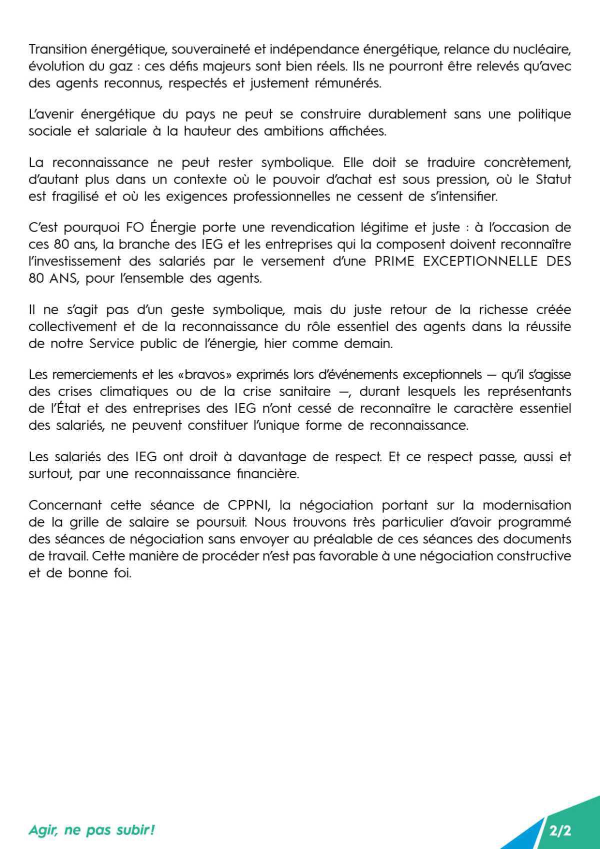 CPPNI Branche des IEG - Séance du 12 février 2026