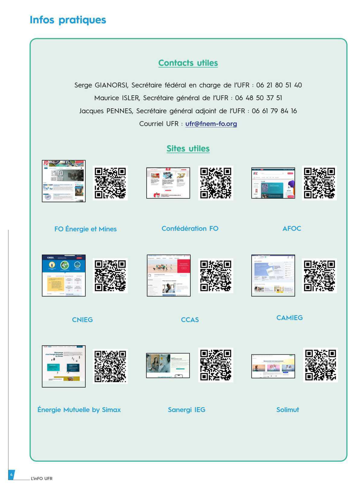 [UFR] 2ème numéro de la lettre d'information pour les pensionnés