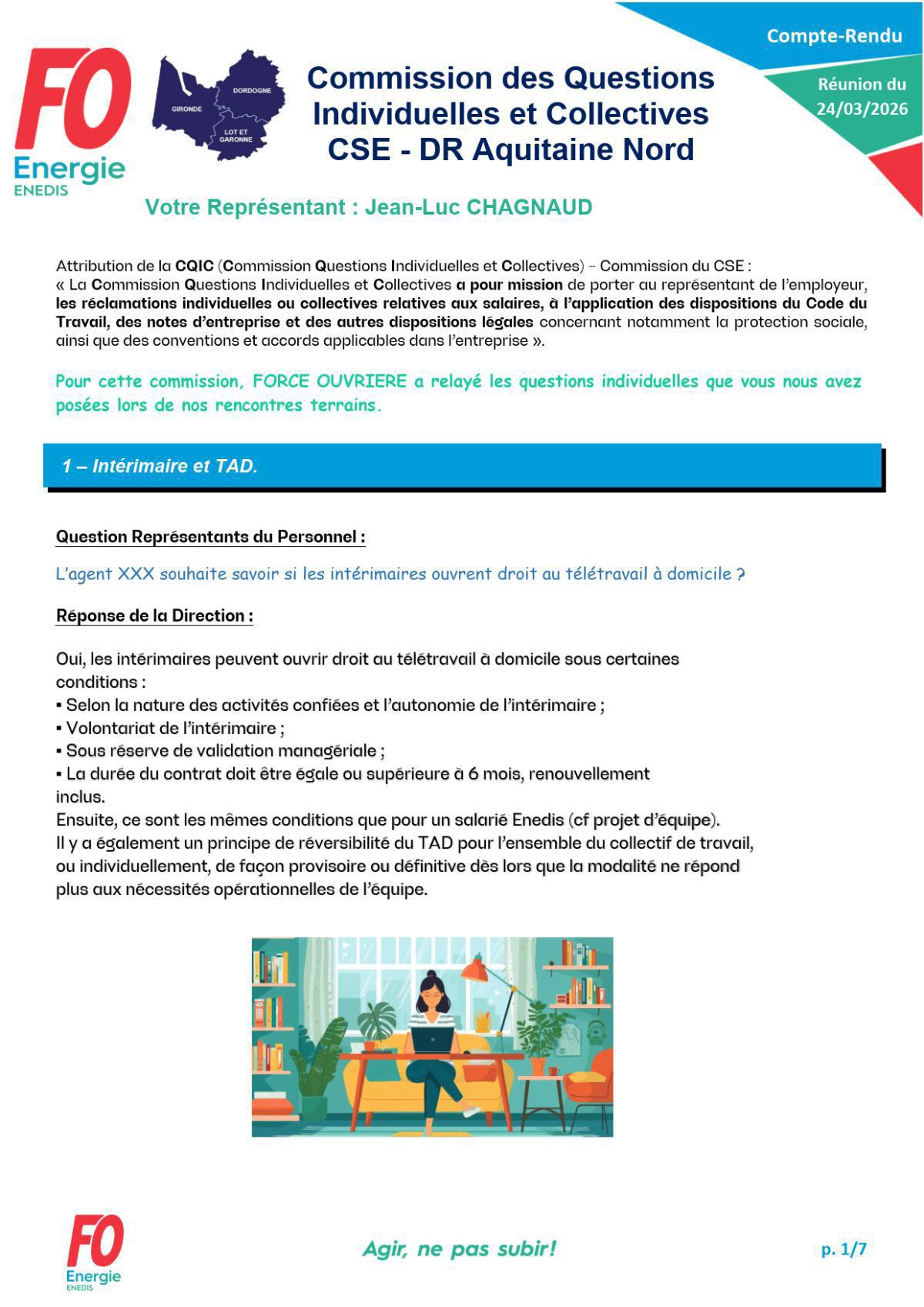 [CQIC] Commission Questions Individuelle et Collectives du 24 MARS 2026