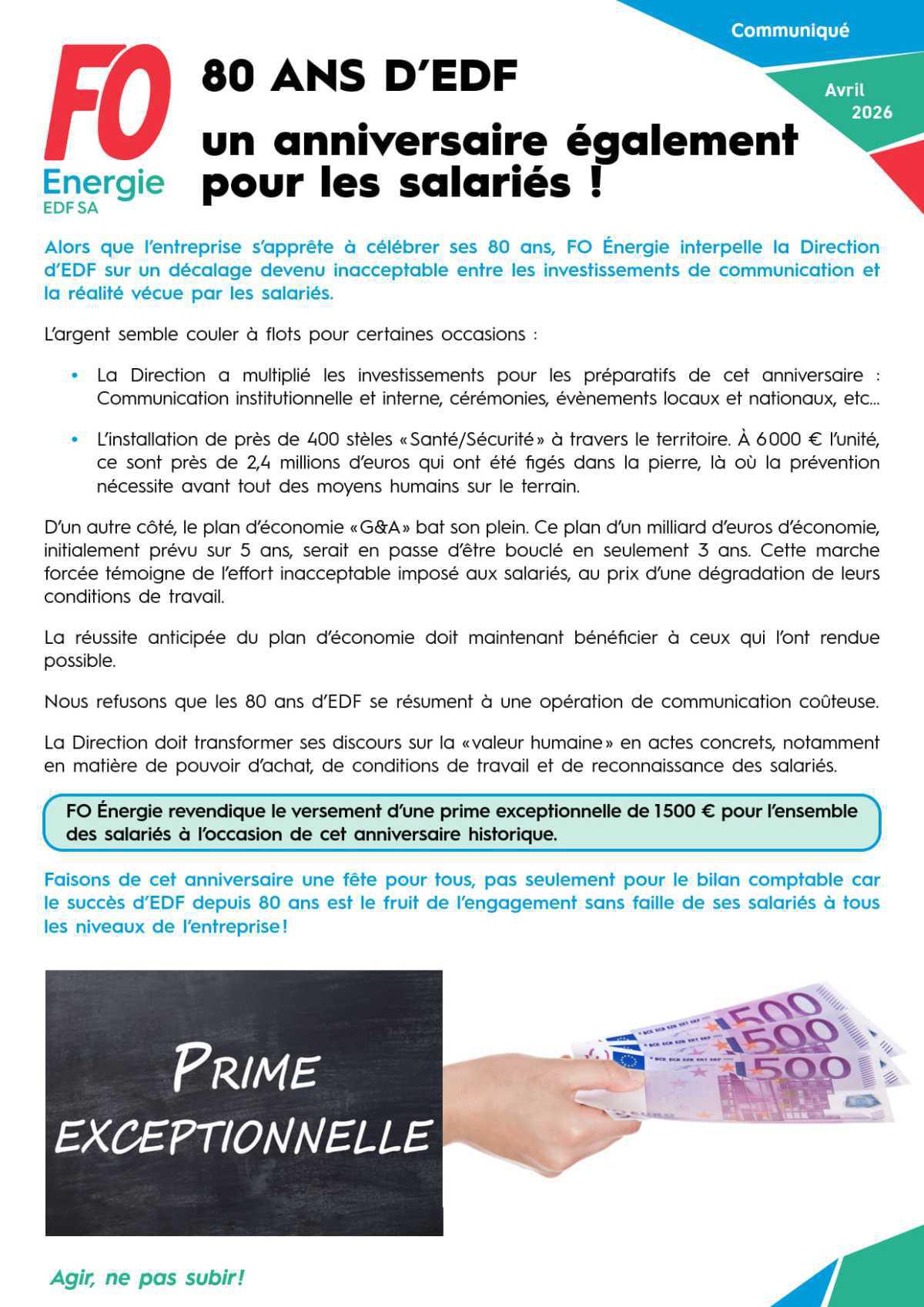 [EDF SA] 80 ANS D’EDF : un anniversaire également pour les salariés