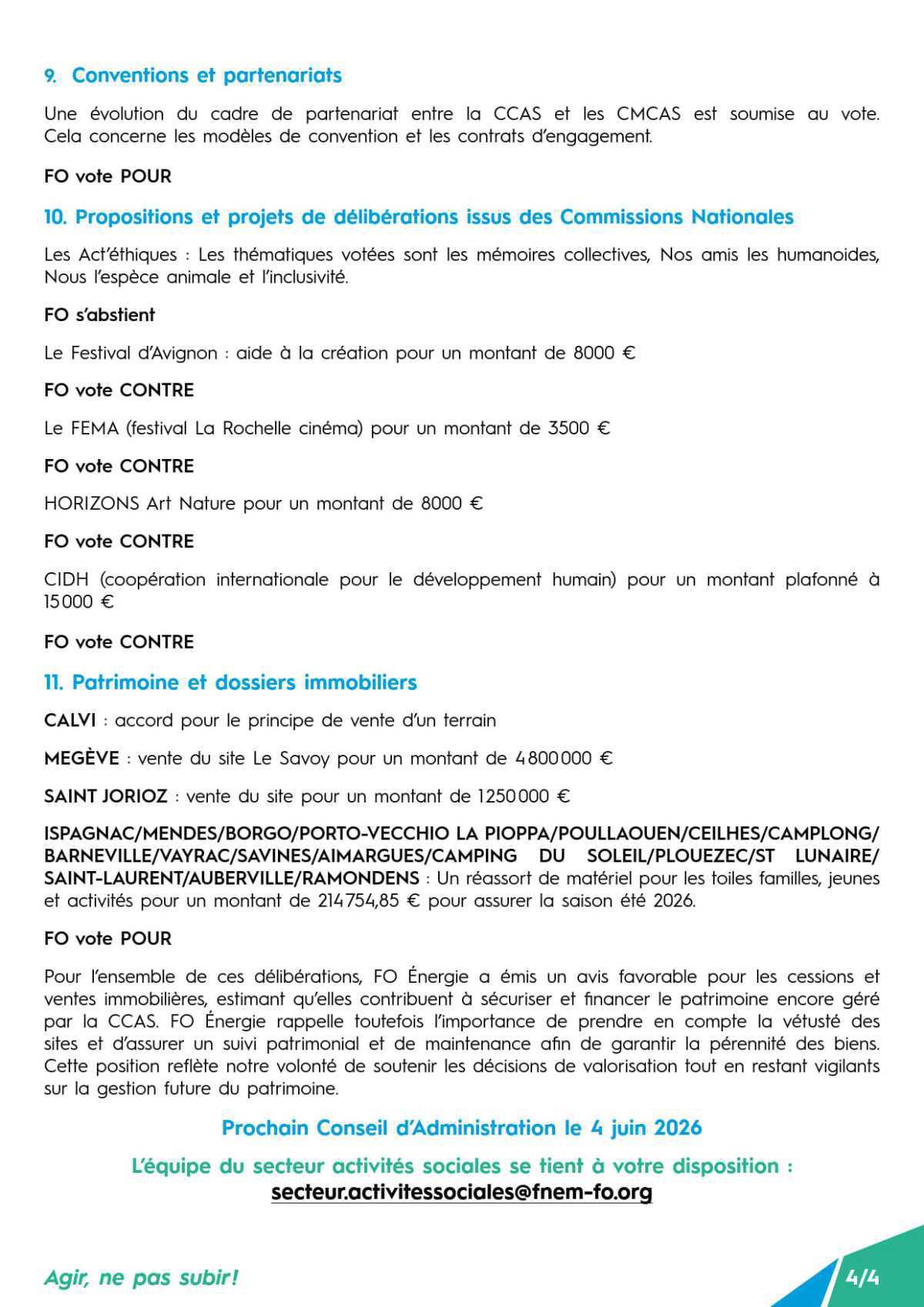Conseil d’Administration CCAS séance du 2 avril 2026