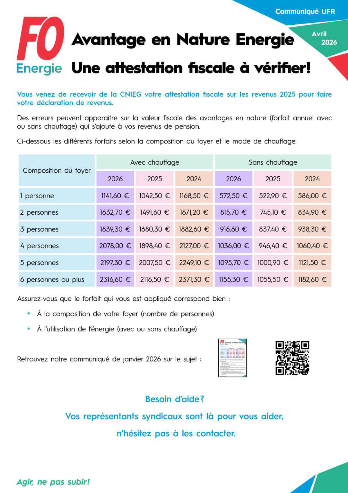 [UFR] Avantage en Nature Energie : une attestation fiscale à vérifier !