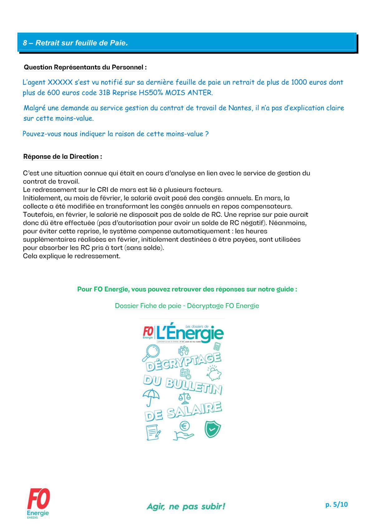 CQIC - Commission Questions Individuelles et collectives du 19 Mai 2026