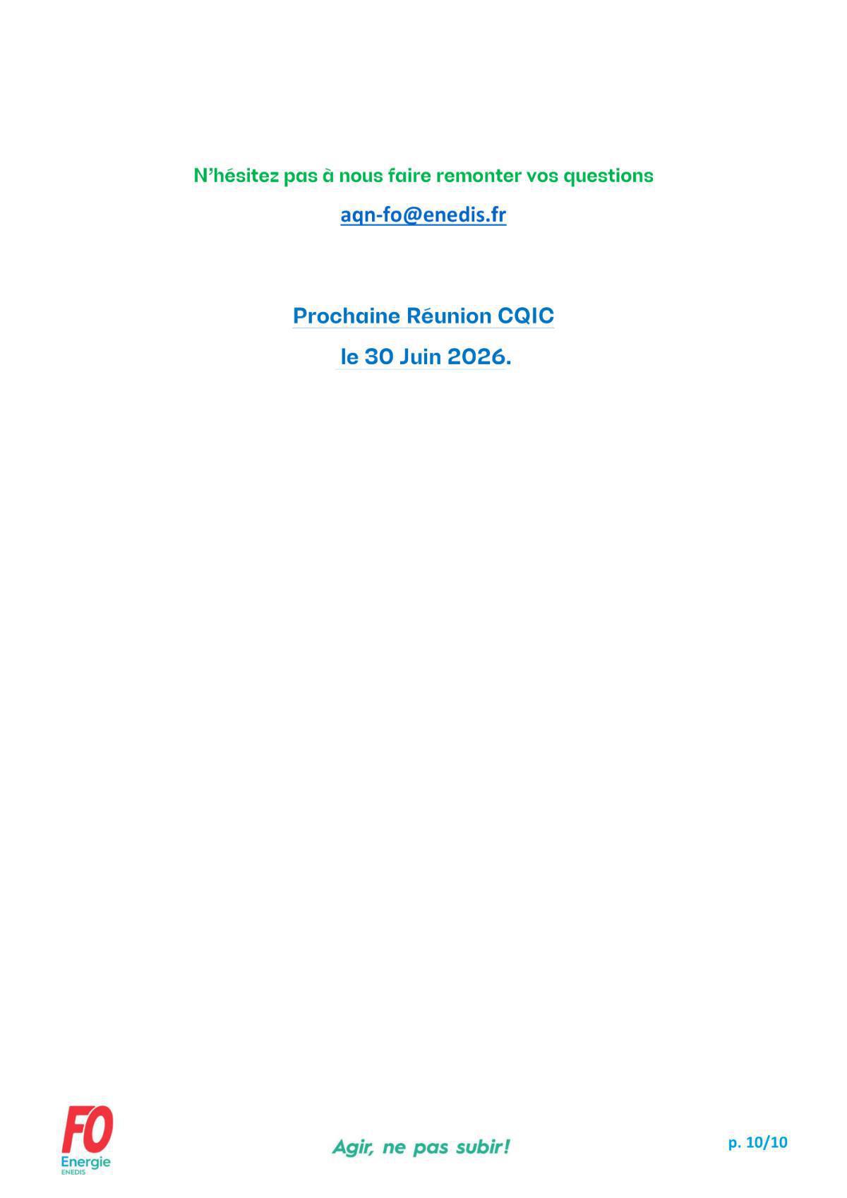 CQIC - Commission Questions Individuelles et collectives du 19 Mai 2026