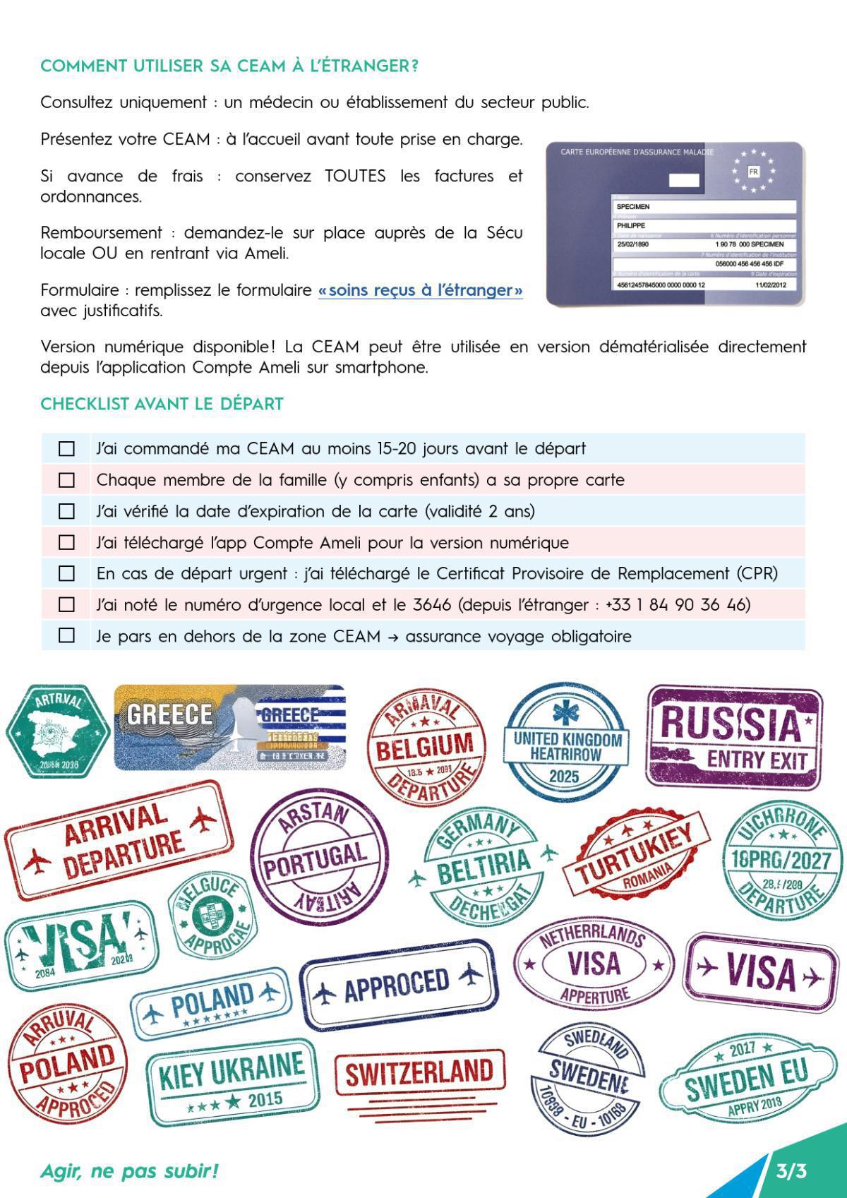 Carte européenne d’assurance maladie (CEAM)