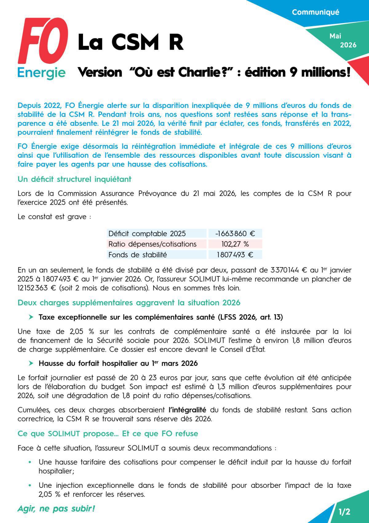 La CSM R version “Où est Charlie ?” : édition 9 millions !