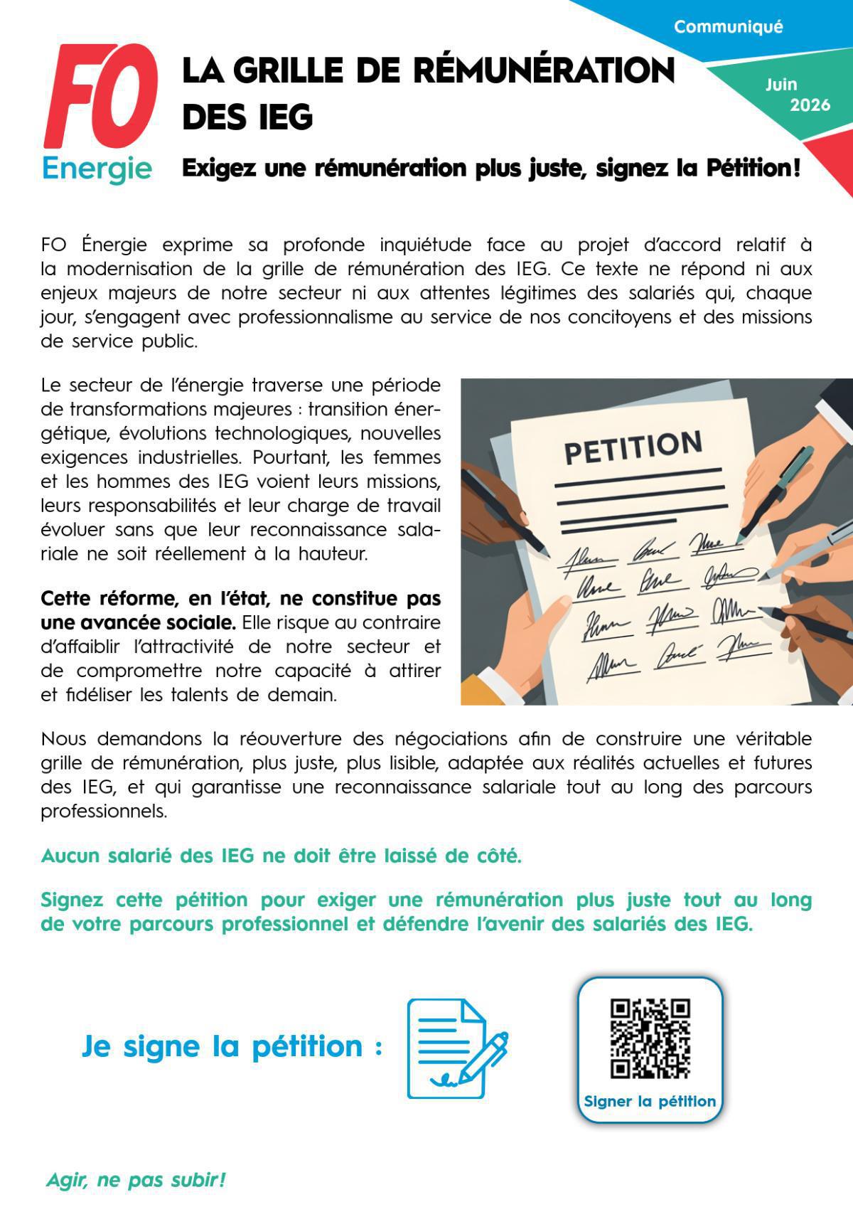 La grille de rémunération des IEG – Exigez une rémunération plus juste, signez la Pétition !