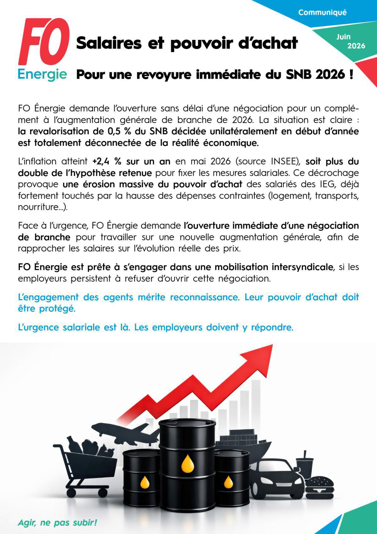 Salaires et pouvoir d’achat pour une revoyure immédiate du SNB 2026 !
