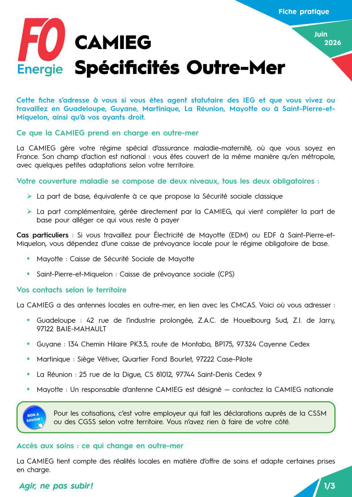 CAMIEG – Spécificités Outre-Mer