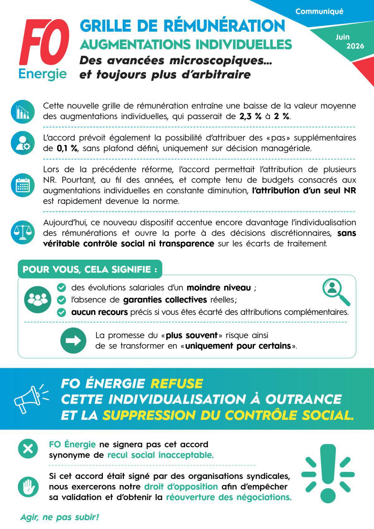 Grille de rémunération – Augmentations individuelles – Des avancées microscopiques… et toujours plus d’arbitraire