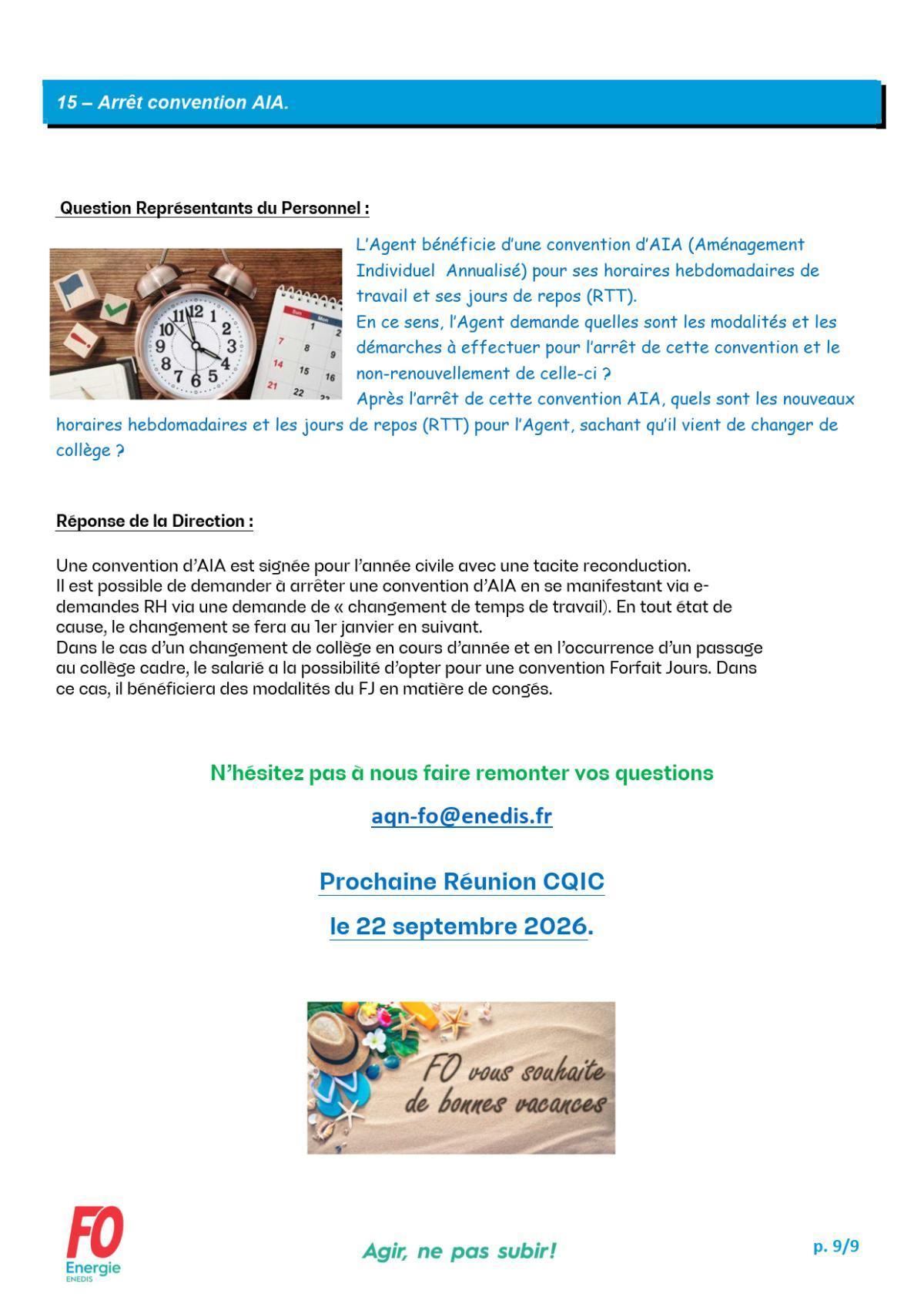 [CQIC] Commission Questions Individuelle et Collectives du 30 Juin 2026