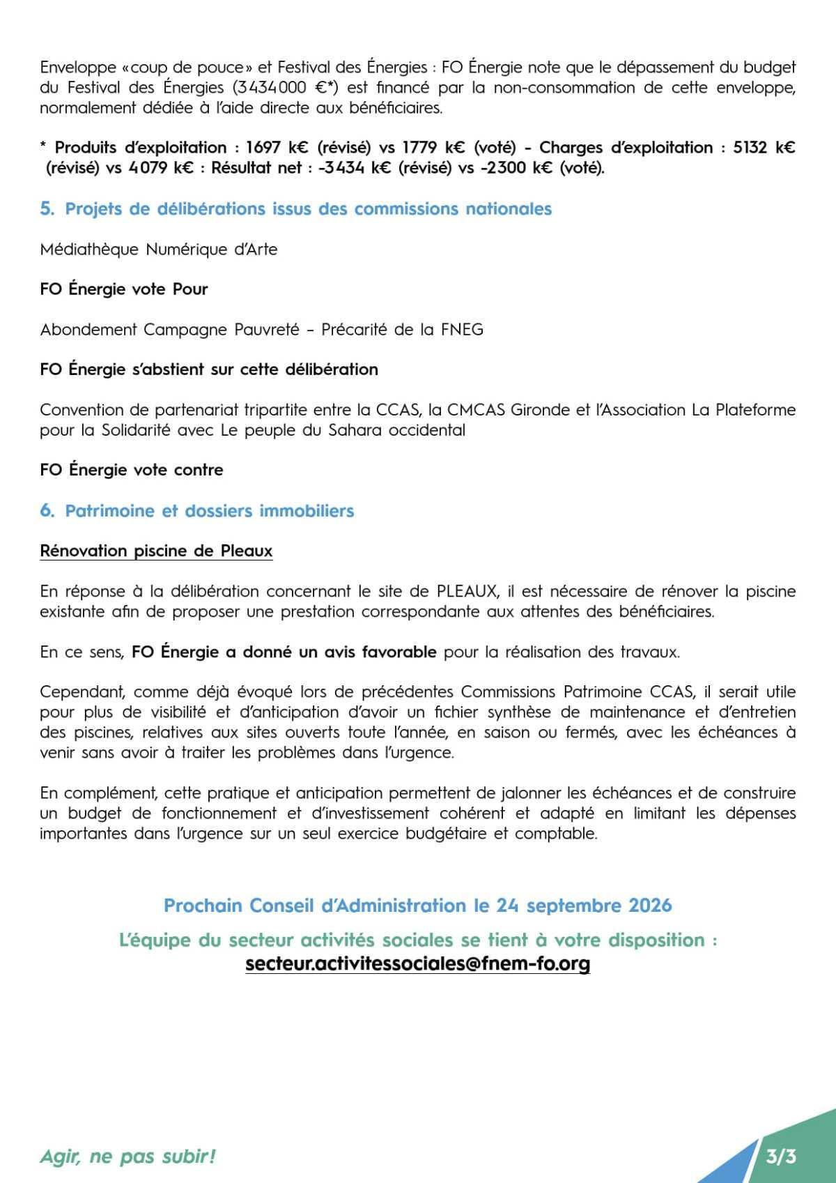 Conseil d’Administration CCAS séance du 2 juillet 2026