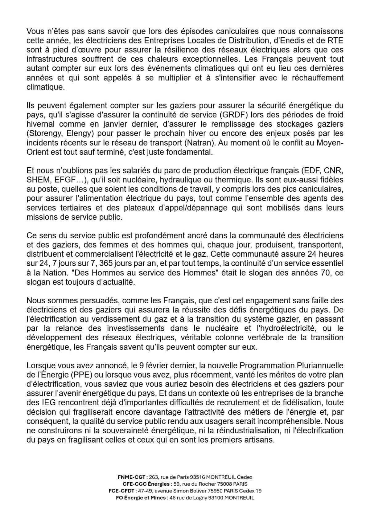 [Intersyndicale] Le Gouvernement s’attaque au Tarif Agent - Communiqué & Lettre au 1er ministre