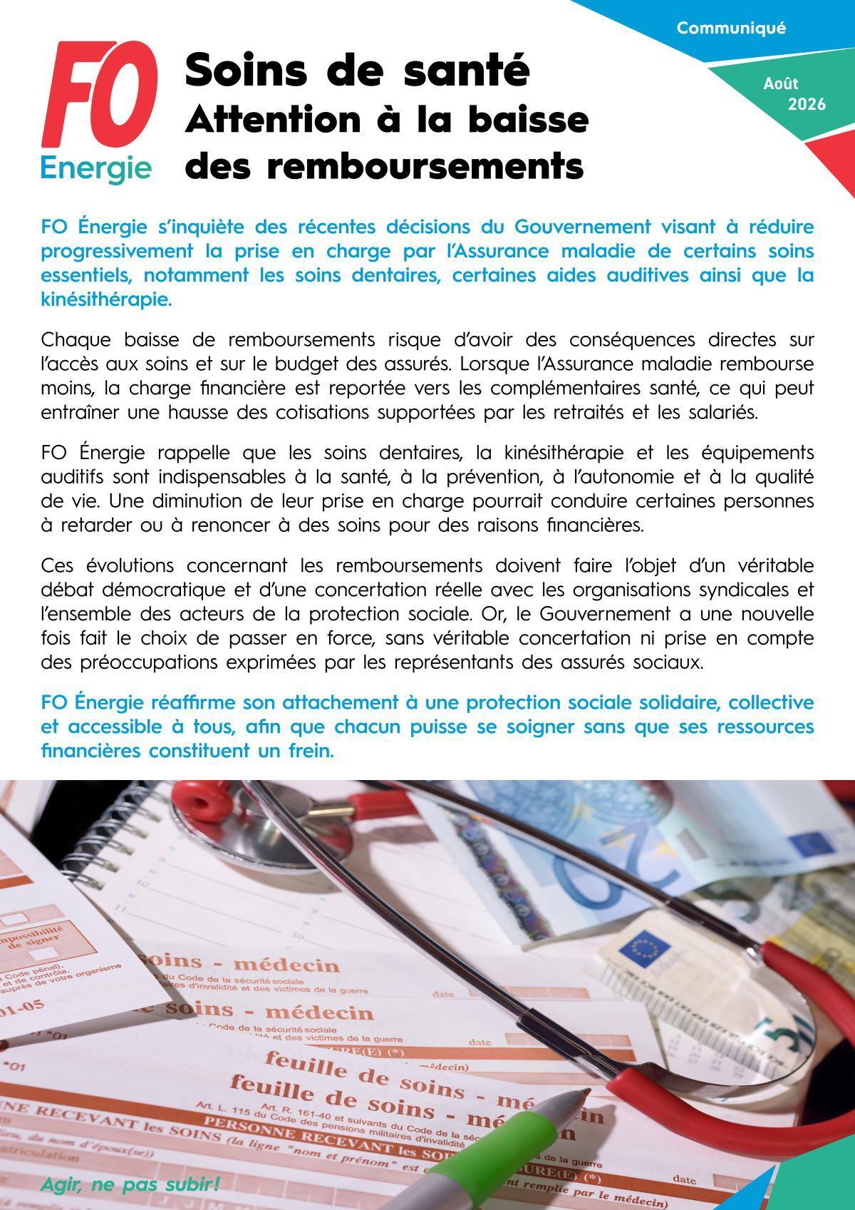 Soins de santé - Attention à la baisse des remboursements