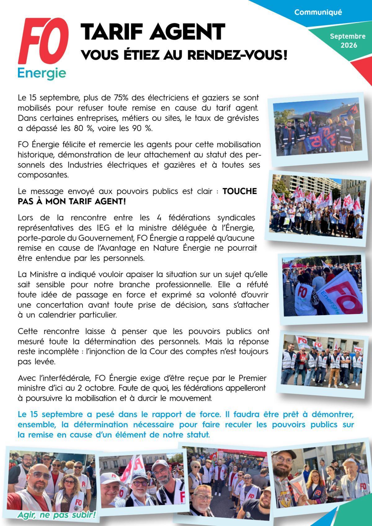 Tarif agent – Vous étiez au rendez-vous !