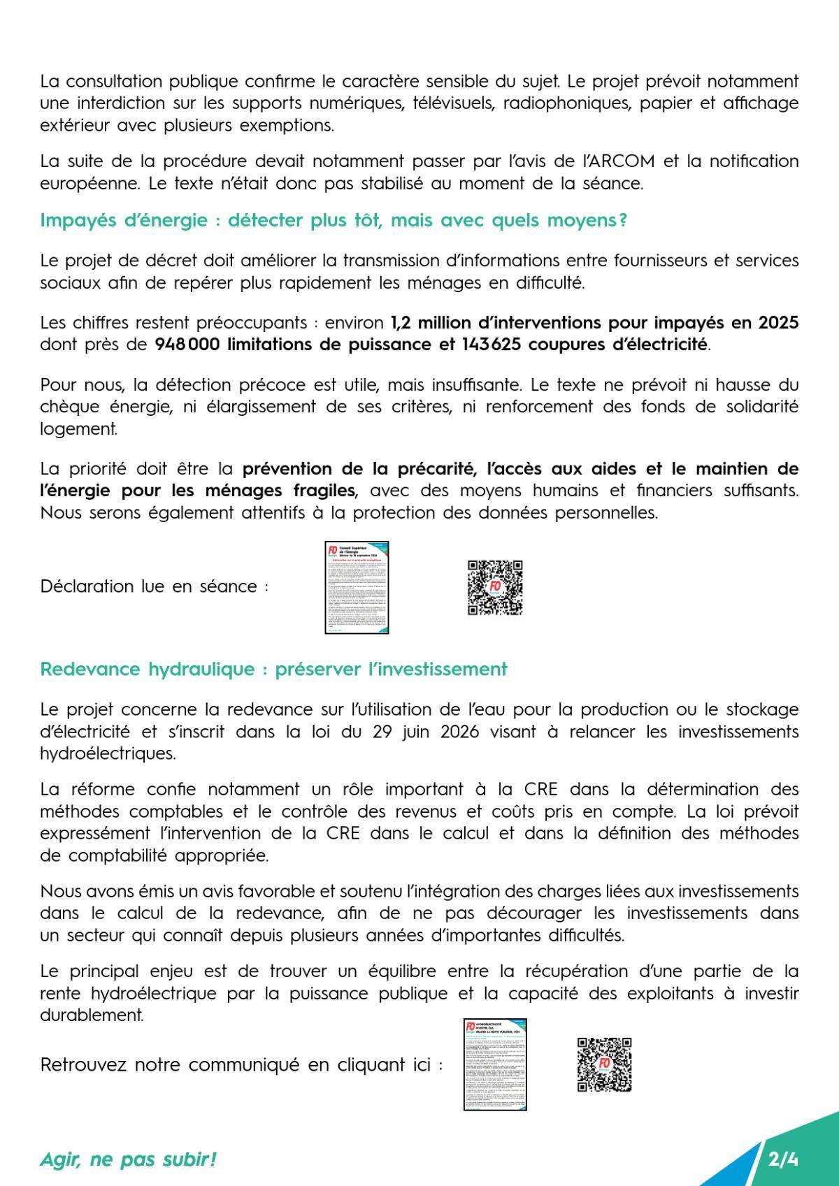Conseil Supérieur de l’Énergie - Séance du 10 septembre 2026