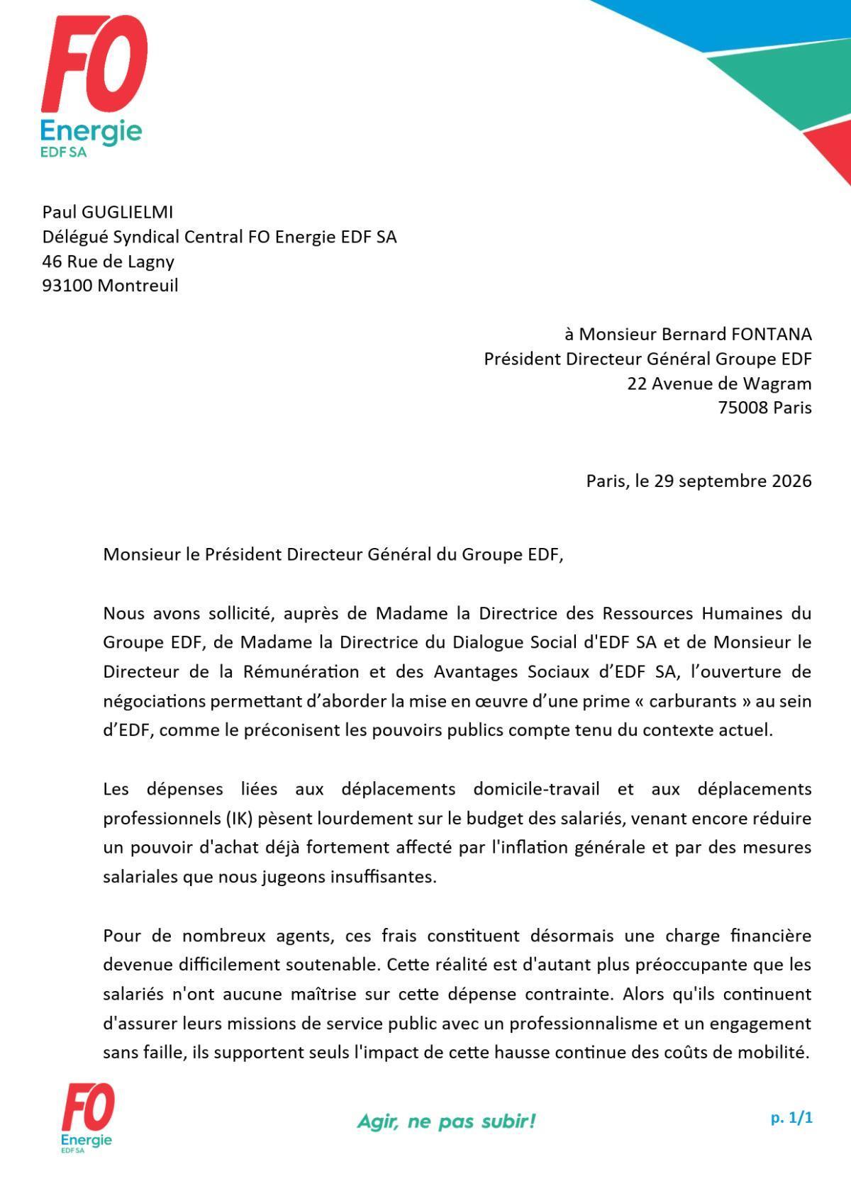 [EDF SA] Flambée des prix des carburants : l’urgence exige des actes, pas de délais !
