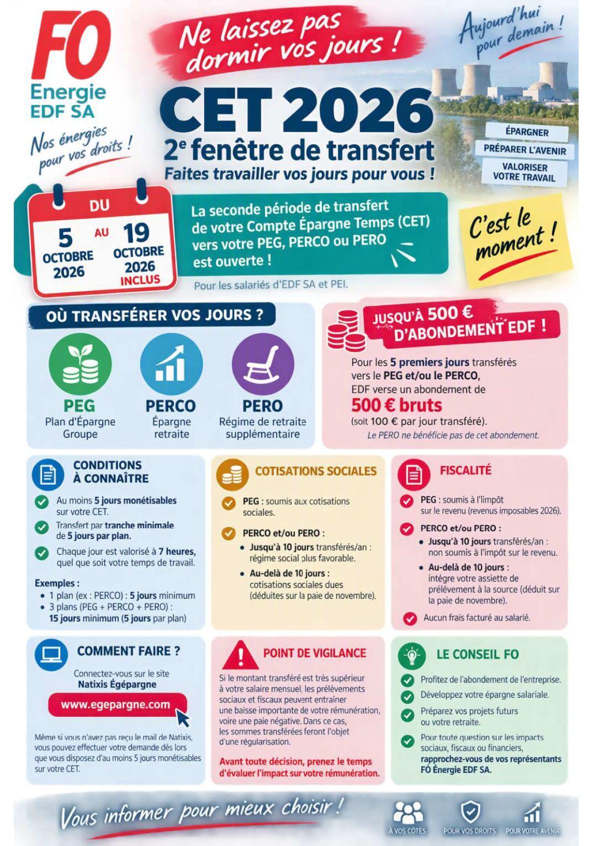 [EDF SA] Compte Epargne Temps : la 2e fenêtre est ouverte