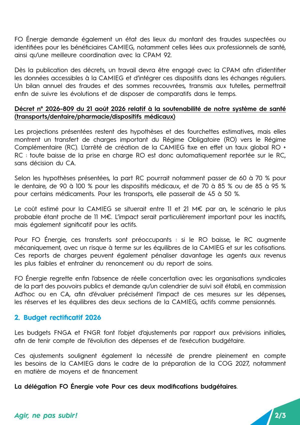 [CAMIEG] CR Conseil d’Administration de la CAMIEG - Séance du 6 octobre 2026