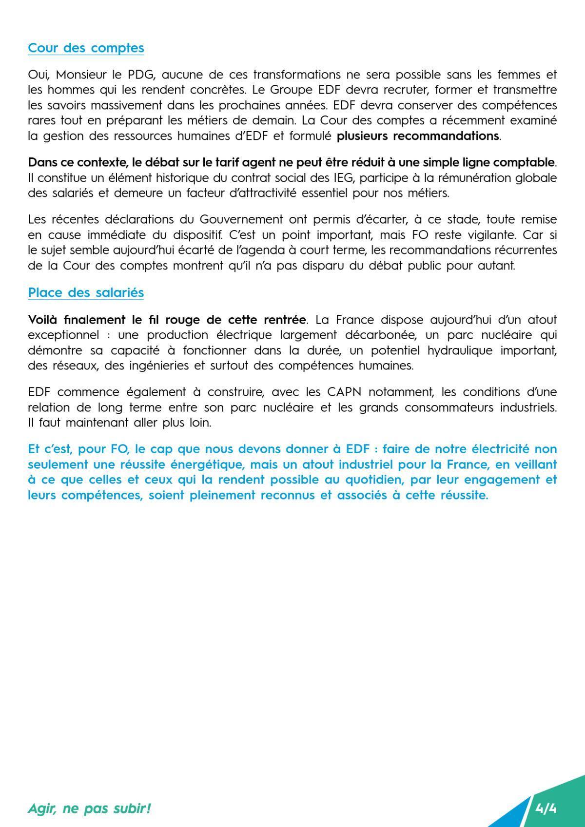 [EDF SA] Déclaration – Comité Groupe France EDF - Séance du 8 octobre 2026